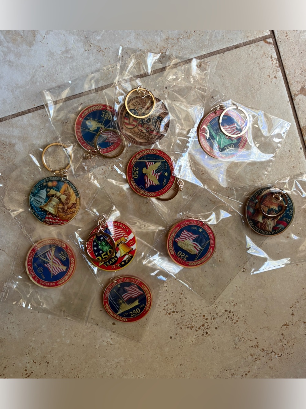 10 Patriotic Key Chains Brand New